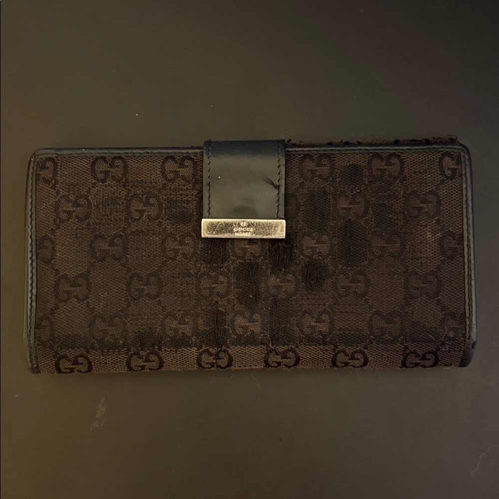 Gucci Black Patterned Accessory With Silver Detail - image 1